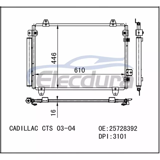 19129982 Condensatore aria condizionata Cadillac CTS 2003-2007