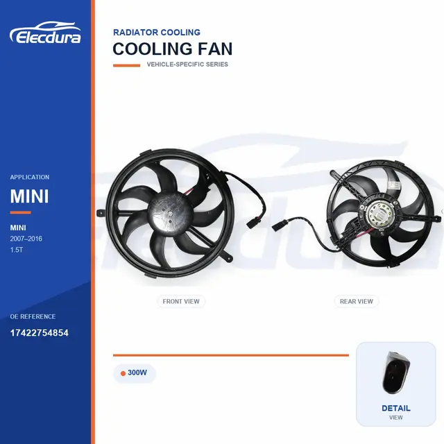 K&oslash;lerventilator til BMW MINI R56 300W 17422754854 Bulk Supply