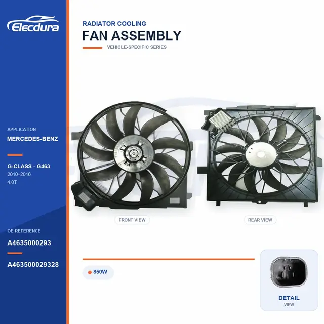 Sestava ventil&aacute;toru chladiče pro Mercedes-Benz G463 / G500 850W A4635000293 hromadn&eacute; nap&aacute;jen&iacute;