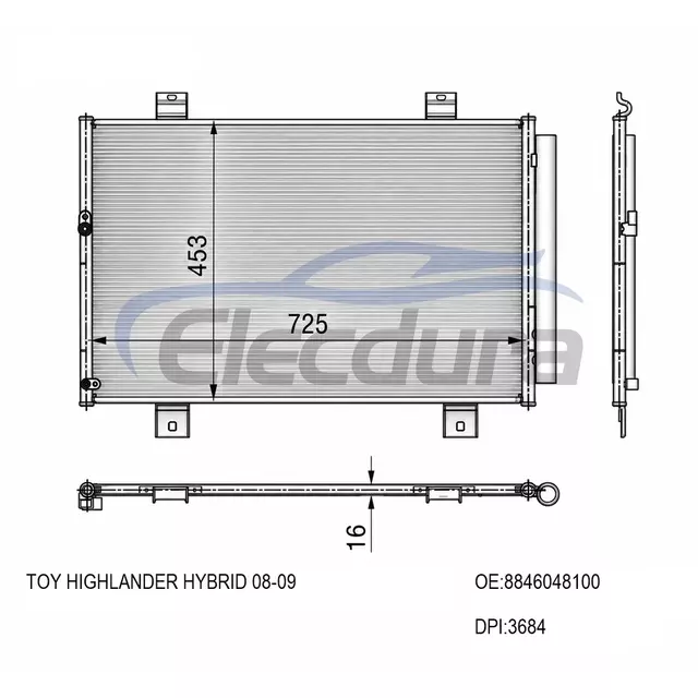 8846048100 Toyota Highlander Hybrid 2008-2009 ГИБРИДНЫЙ Конденсатор кондиционера