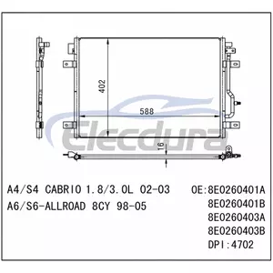 Condensatore climatizzatore 8E0.260.403 B Audi A4 2002-2003
