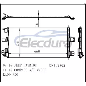 68004296AA Jeep Patriot 2007-2016 Condensador de aire acondicionado