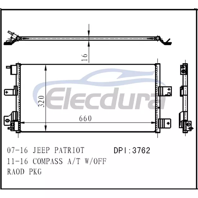 68004296AA Jeep Patriot 2007-2016 kl&iacute;makondenz&aacute;tor