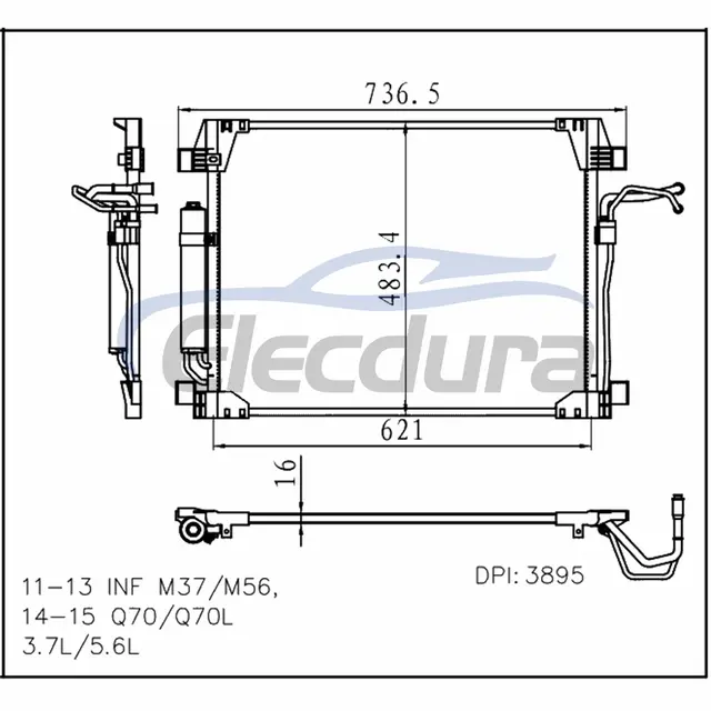 921001MA0A Infiniti M37 2011-2013 Condensatore A/C