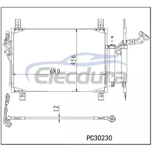 92100-6SA0A Nissan Pathfinder 2022-2023 Condensator A/C miez de 12 mm