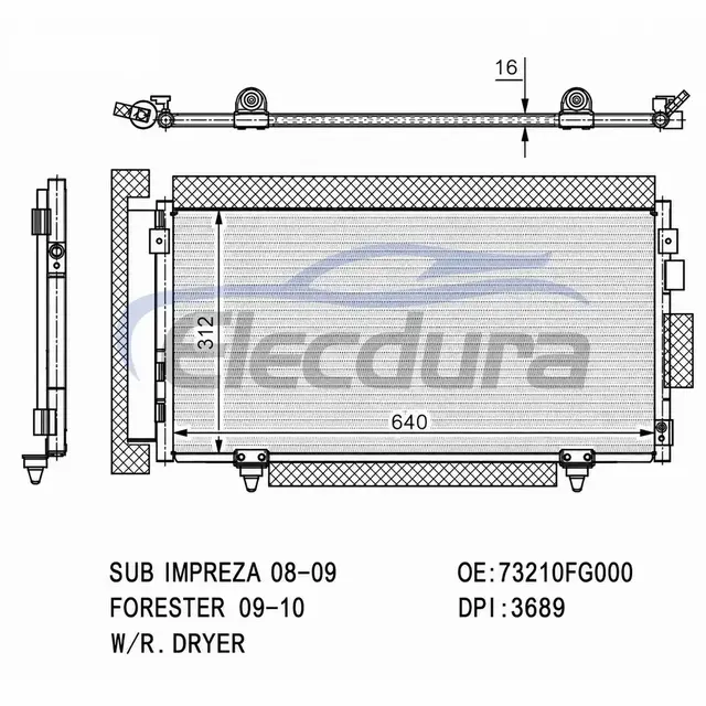 73210FG000 ซูบารุ ฟอเรสเตอร์ 2009-2013 คอนเดนเซอร์ A/C