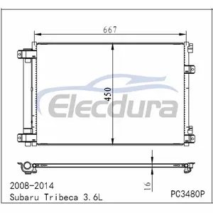 73210XA00A Subaru B9 Tribeca 2006-2007 Condensador de A/C