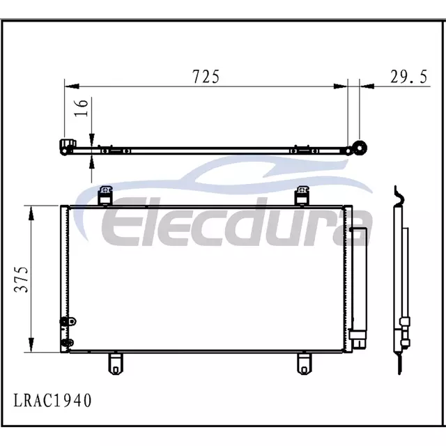 88460-06230 Toyota Camry 2011+ Klima Kondenser Grubu 16mm &Ccedil;ekirdek