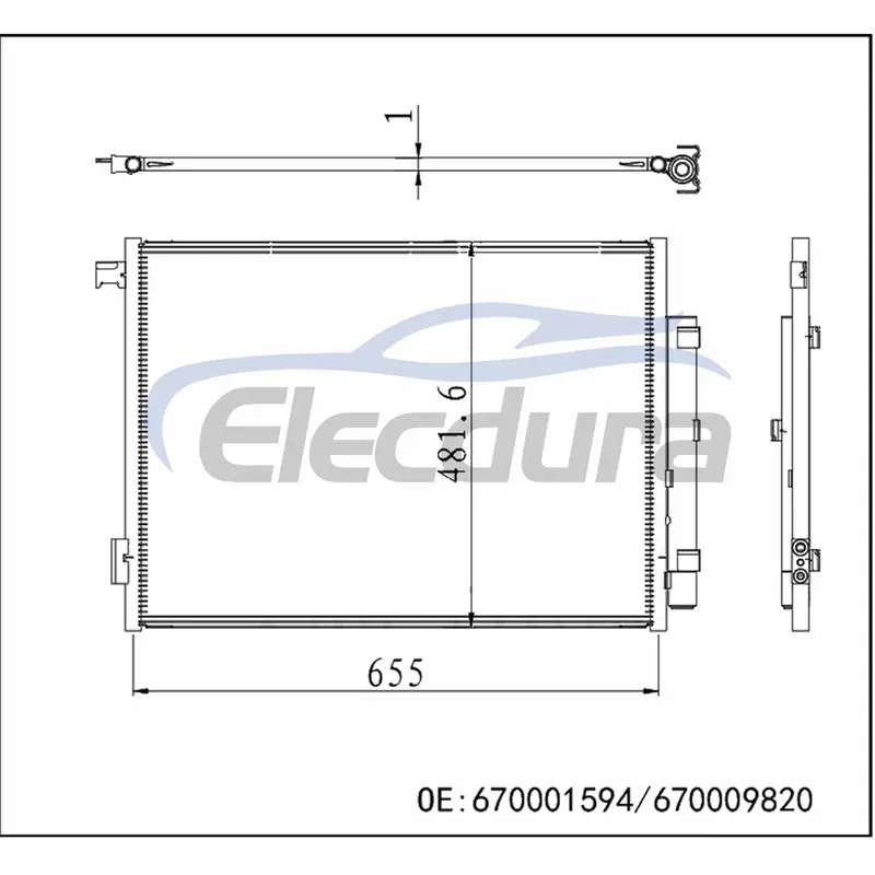 670001594 Maserati Ghibli 2014-2017 A/C kondenseri