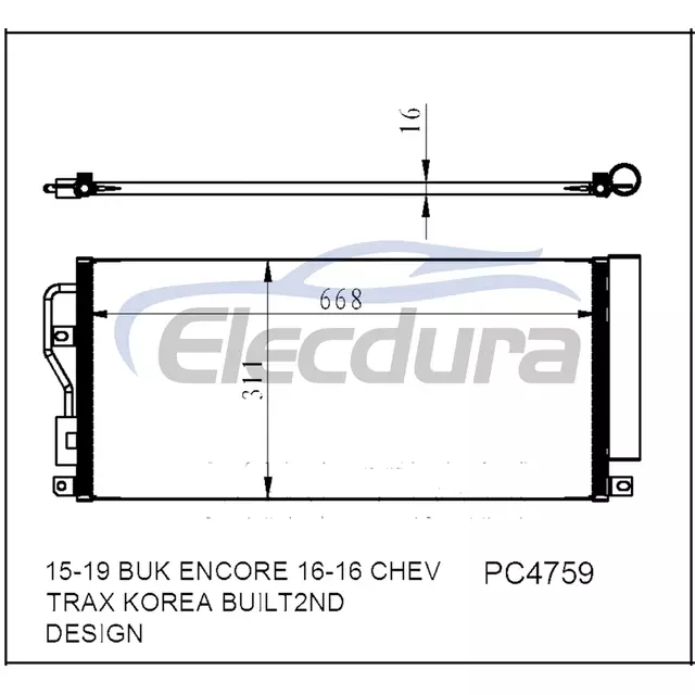 95410841 Chevrolet Trax 2016-2021 Condensador de A/C
