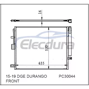 68232606AA Dodge Durango 2015-2019 A/C 콘덴서 16mm 코어