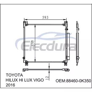 884600K330 Toyota Hilux 2015-2018 airco condensor 12 mm kern