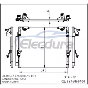 8846060400 Lexus Lex Lx570 2008-2019 kl&iacute;makondenz&aacute;tor
