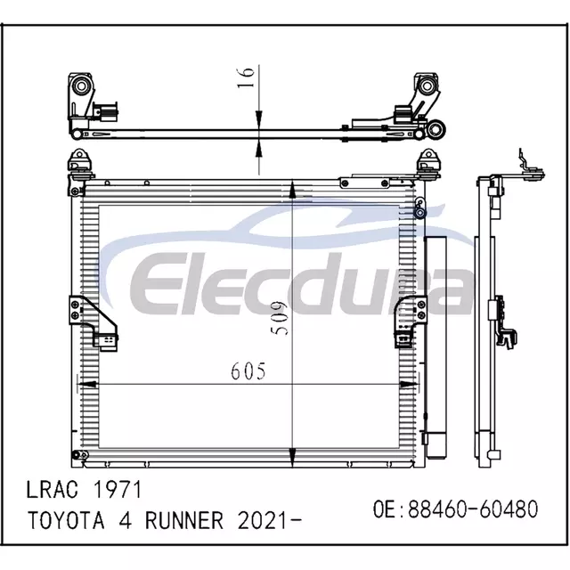 8846060480 conjunto do condensador 4.0LA/C de Toyota 4runner 2021-2022