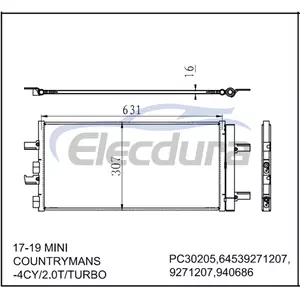 64539271207 MINI Copper Countryman 2017-2019 Skraplacz klimatyzacji z osuszaczem