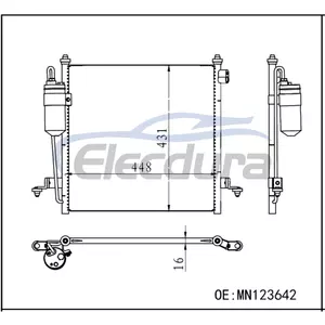 MN123642 Mitsubishi L200 2006+ A/C-condensoreenheid