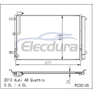 4H0260403K Audi A8 (D4) 2013-2014 Aluminium A/C kondensator