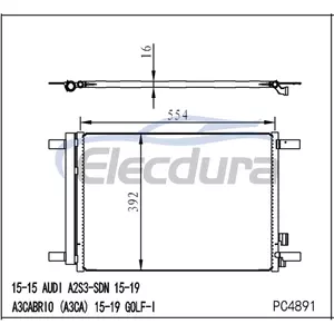 5Q0816411AJ Condensatore A/C Audi A3 2015-2020 con serbatoio del fluido