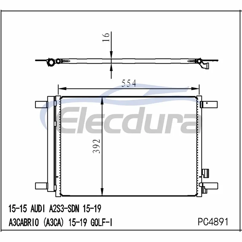 5Q0816411AJ Audi A3 2015-2020 Condensator A/C cu rezervor de lichid