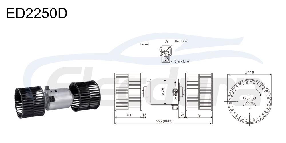 Motor soplador 27V 190W HVAC para Komatsu-70, velocidad 3500rpm