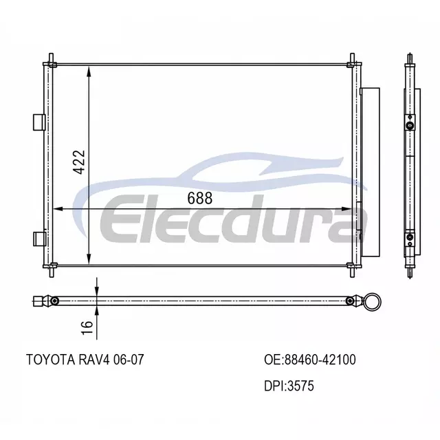 8846042100 Toyota Rav4 2006-2007 kl&iacute;ma kondenz&aacute;tor szerelv&eacute;ny