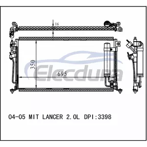 7812A049 Mitsubishi Lancer 2004-2005 2.0LA/C Kondensor Inti 16mm