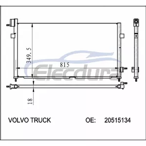 20515134 Volvo FH12 1993-2002 Конденсатор кондиционера, сердечник 16 мм