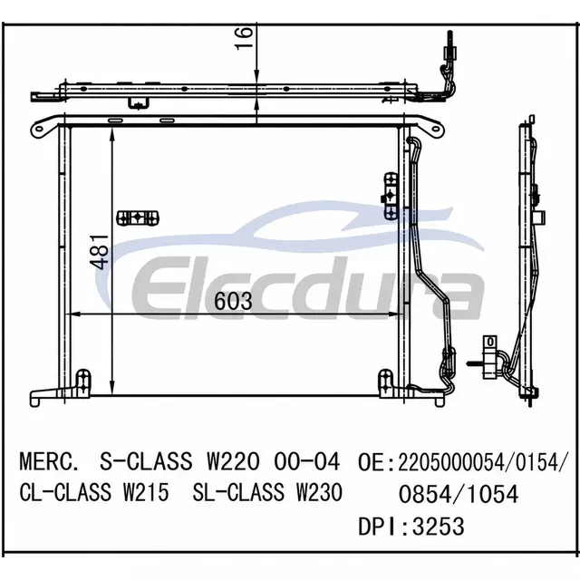 2205000454 Mercedes-Benz S430 W220 2001-2002 Kondenz&aacute;tor klimatizace