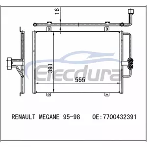 7700432391 Condensatore A/C Renault Megane 1995-1998