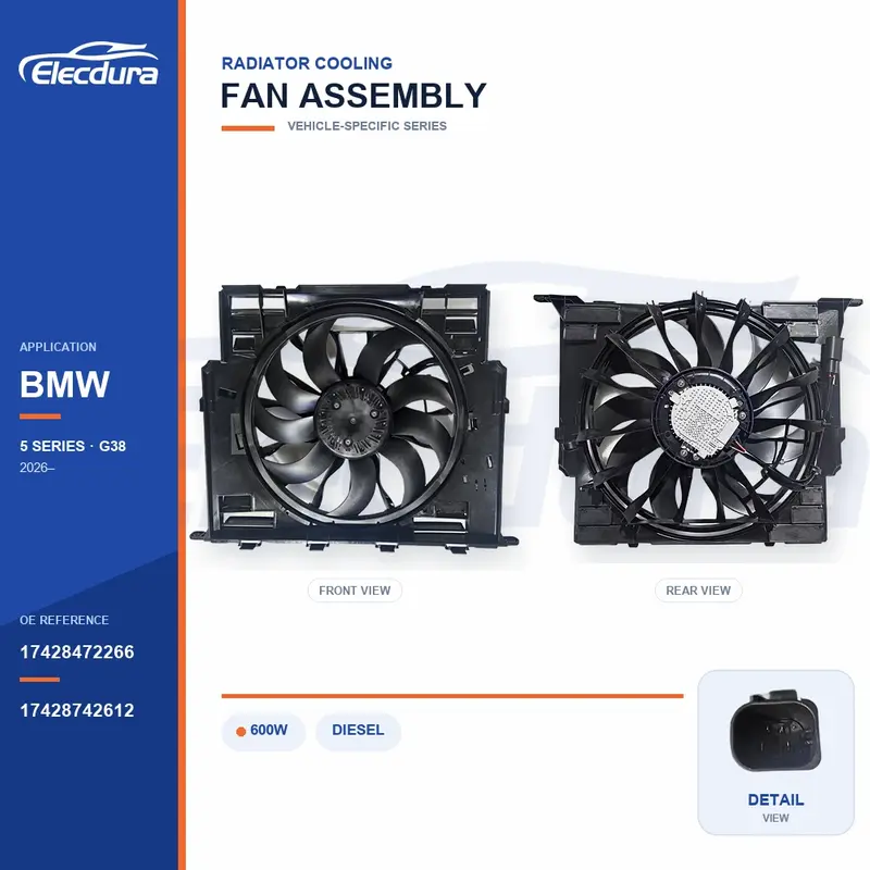 ชุดพัดลมระบายความร้อนหม้อน้ำสำหรับ BMW G38 ​​600W 17428472266 อุปทานจำนวนมาก