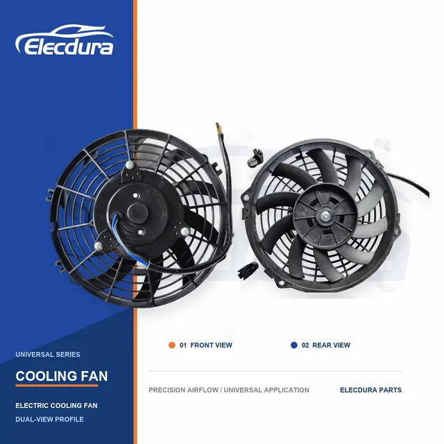 Universel Ventilateur de refroidissement de radiateur Lame incurv&eacute;e de 9 pouces 160W en gros