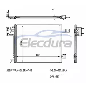 55056726AA Skraplacz klimatyzacji Jeep Wrangler 2007-2009