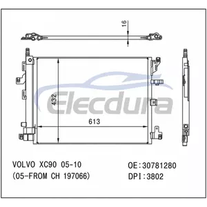 30781280 Volvo Xc90 05-od Ch 66 2005-2010 Skraplacz klimatyzacji