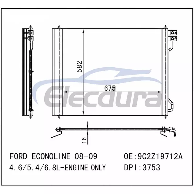 9C2Z19712A Skraplacz klimatyzacji Ford Econoline 2008-2009