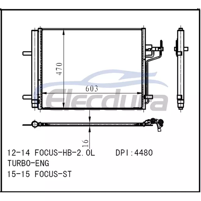 CV6Z19712K Ford Focus 2012-2014 Skraplacz klimatyzacji