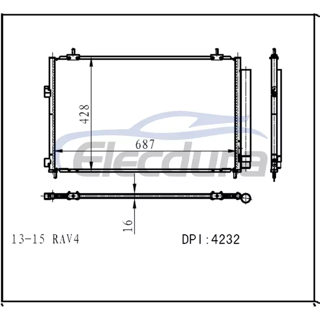 884600R030 Ensemble de condensateur de climatisation Toyota Rav4 2013-2015