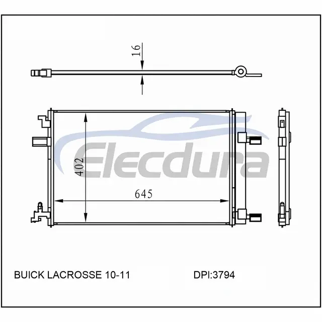 13267649 Buick LaCrosse 2010-2011 Skraplacz klimatyzacji