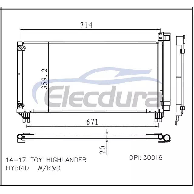 8846048190 Toyota Highlander Hybrid 2014-2017 HYBRIDE airco condensor