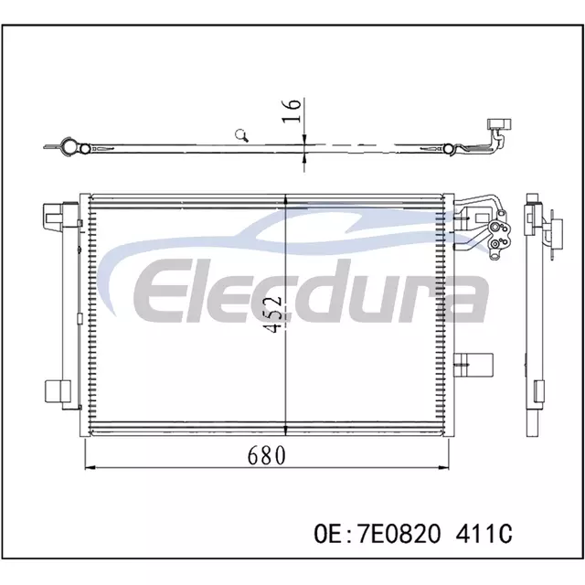 Kondensor AC 7E0820 411C Volkswagen Multivan T5 2003-2016