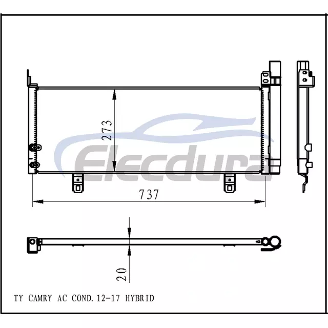 8846033130 Toyota Camry Hybrid 2012-2017 HYBRID A/C kondenz&aacute;tor szerelv&eacute;ny, 20 mm-es mag
