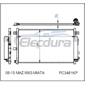 NE5161480C Mazda Mx5-Miata 2006–2015 A/C-Kondensator