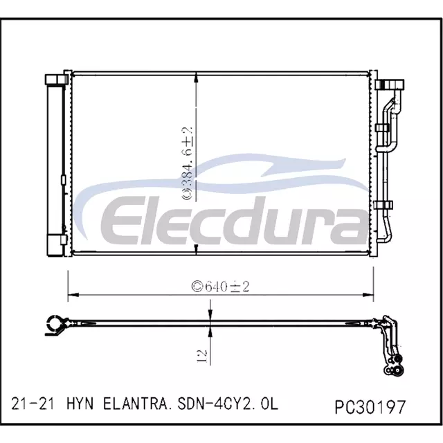 97606AA000 Hyundai Hyn Elantra. 2021+ 2.0LA/C Condensator