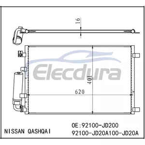 92100-JD200 Nissan Qashqai 2010-2013 A/C kondensatorsamling