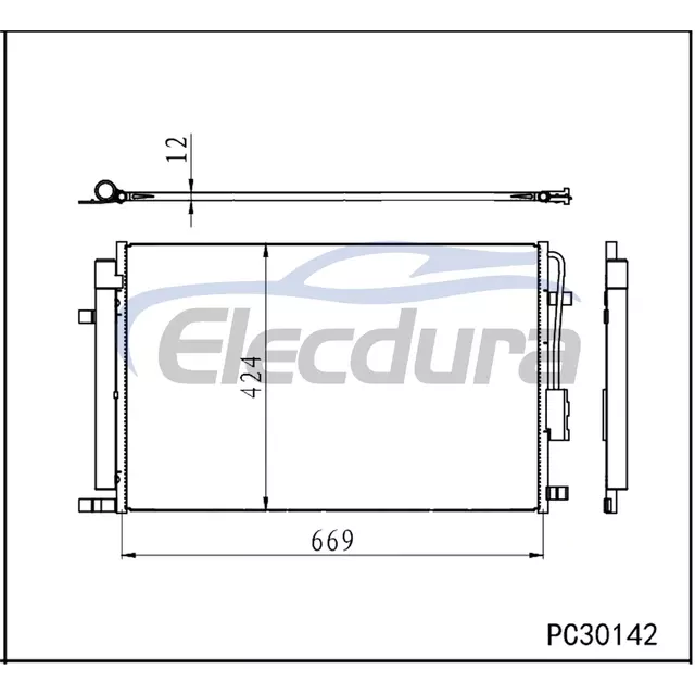 97606S2500 Hyundai Santafe 2019-2020 2.4LA/C Condenseur