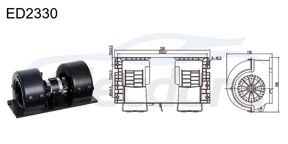 Motor de ventilador de 27V 380W HVAC para SINOTRUK HOWO A7, flujo de aire de 900m&sup3;/h