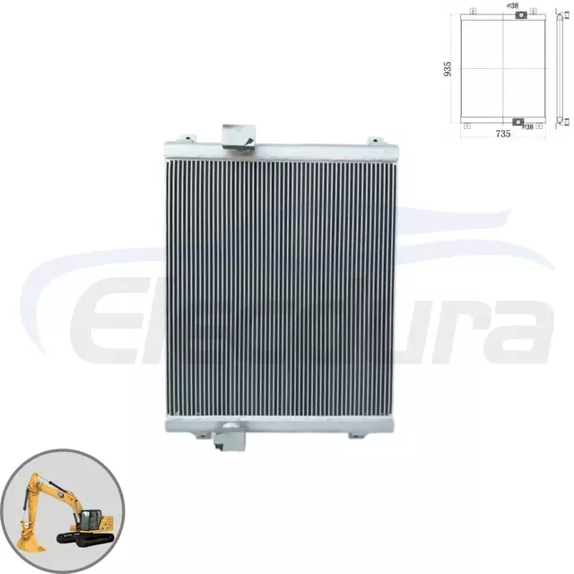Vue de base du refroidisseur d'huile hydraulique Caterpillar E325C 205-4962 pour les fournisseurs en gros et les distributeurs de commandes en gros.
