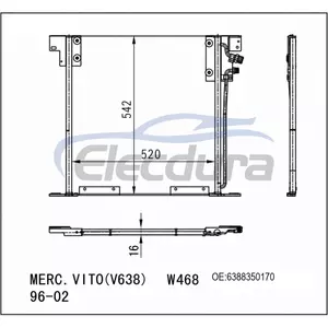 MR958462 三菱アウトランダー 2002-2007 A/C コンデンサーアセンブリ