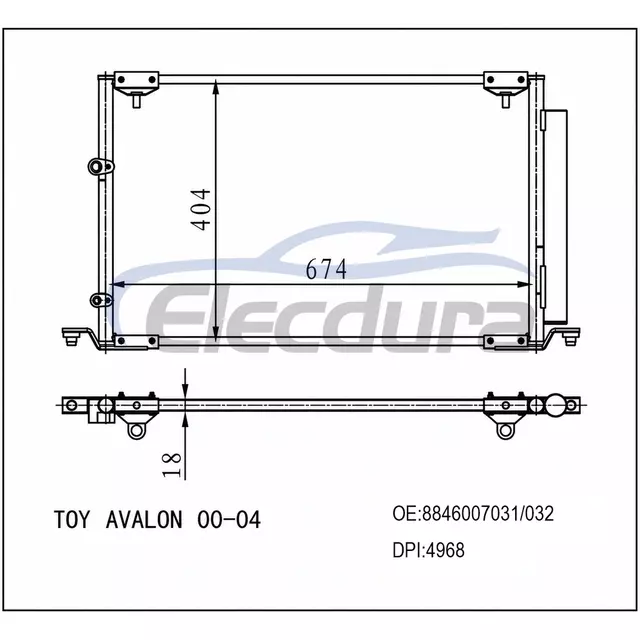 8846007031 Toyota Avalon 2000-2004 Конденсатор кондиционера