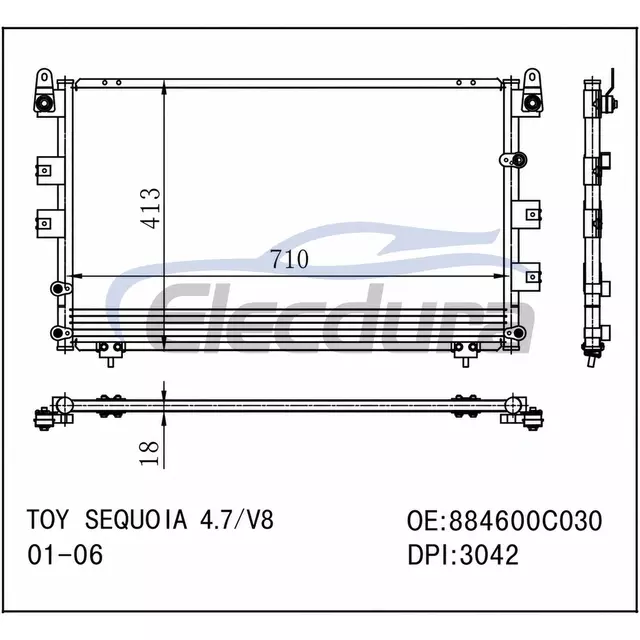 884600C030 Toyota Sequoia 2001-2007 Klima Kondenser Komplesi