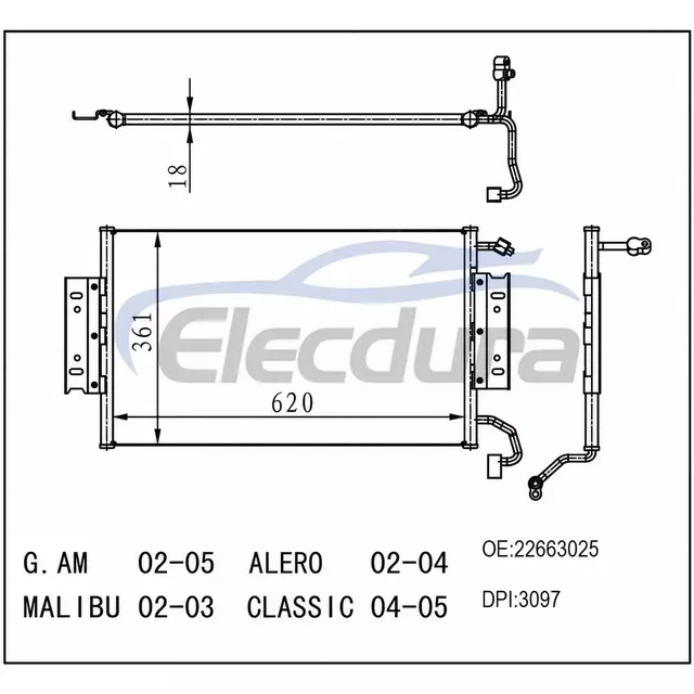 22663025 GM G Am 2002-2005 Kondensor AC